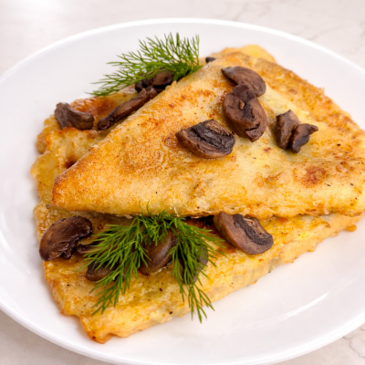 Crepes w/potato and mushroom